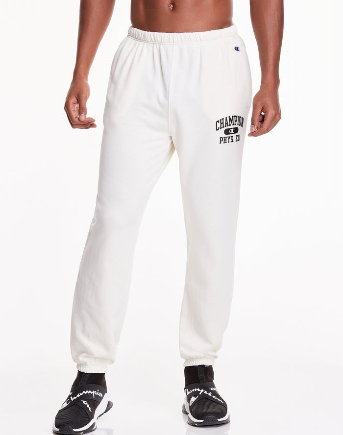 Champion Mens Pants NZ - Lightweight Fleece White ( 7482-PHLYA )